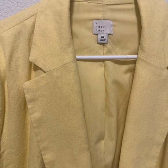 Women's Yellow Linen Blazer A New Day (NWOT) - Picture 3 of 3
